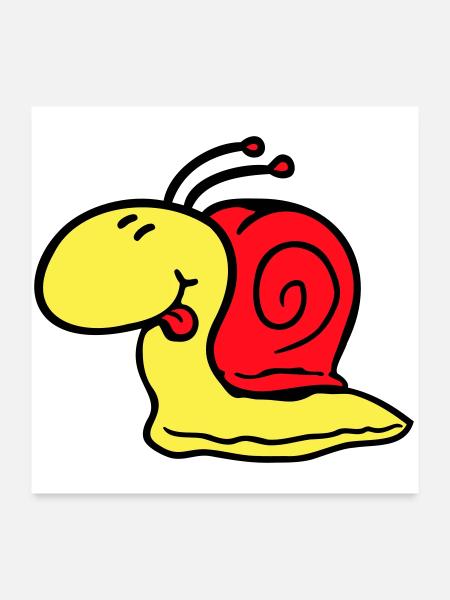 Snail cheeky tongue sticking out quickly small - Poster 24" x 24" (60x60 cm) - white - Front