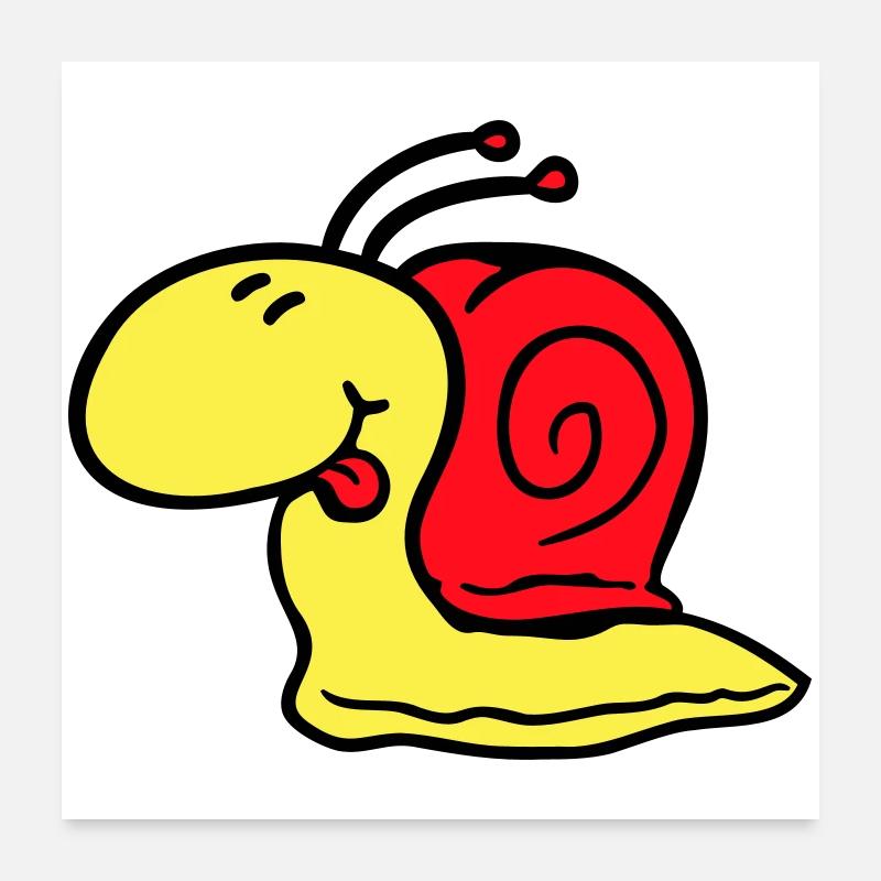Snail cheeky tongue sticking out quickly small Poster 24" x 24" (60x60 cm)