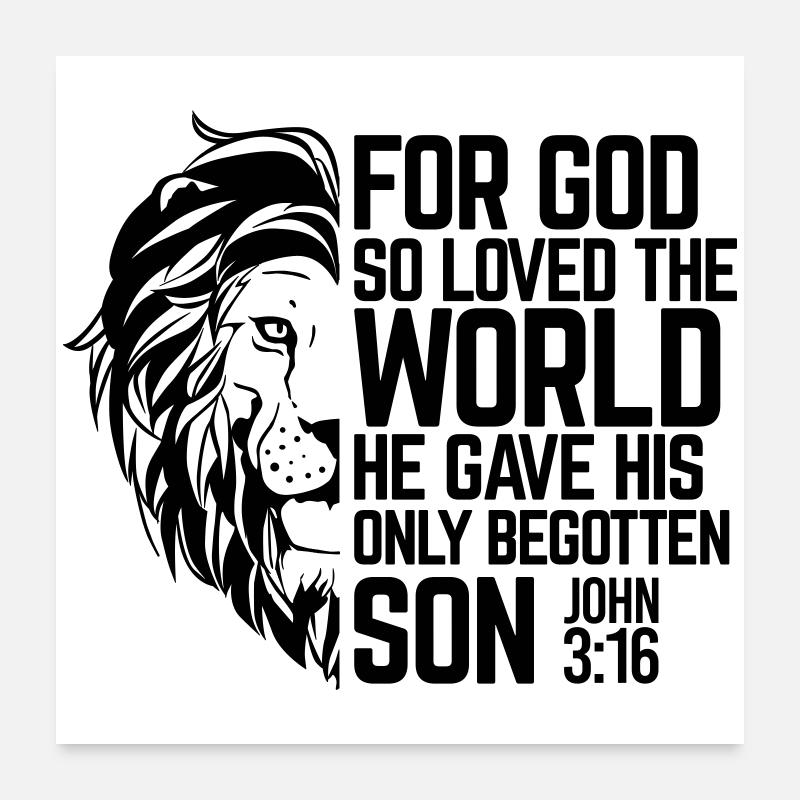 For God So Loved The World – John 3:16 Poster 60x60 cm