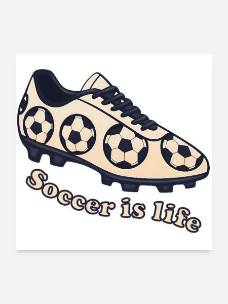 Soccer – Soccer is Life Design - Poster 24" x 24" (60x60 cm) - white - Front