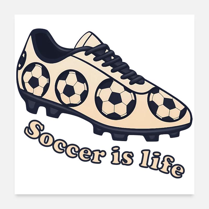 Fußball – Soccer ist Leben Design Poster 60x60 cm