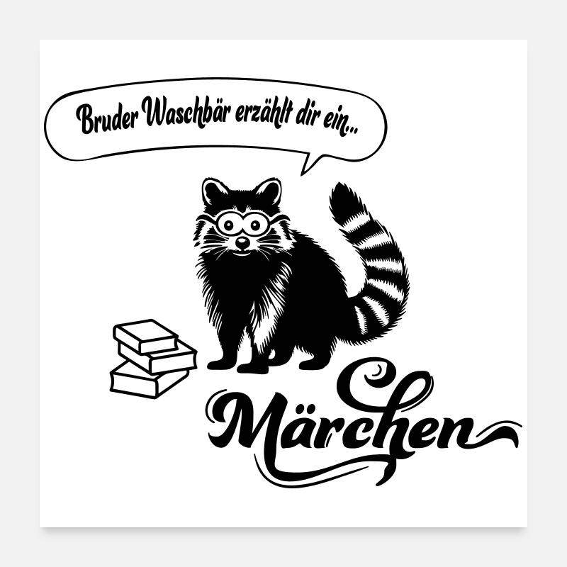 Bruder Waschbär Poster 60x60 cm
