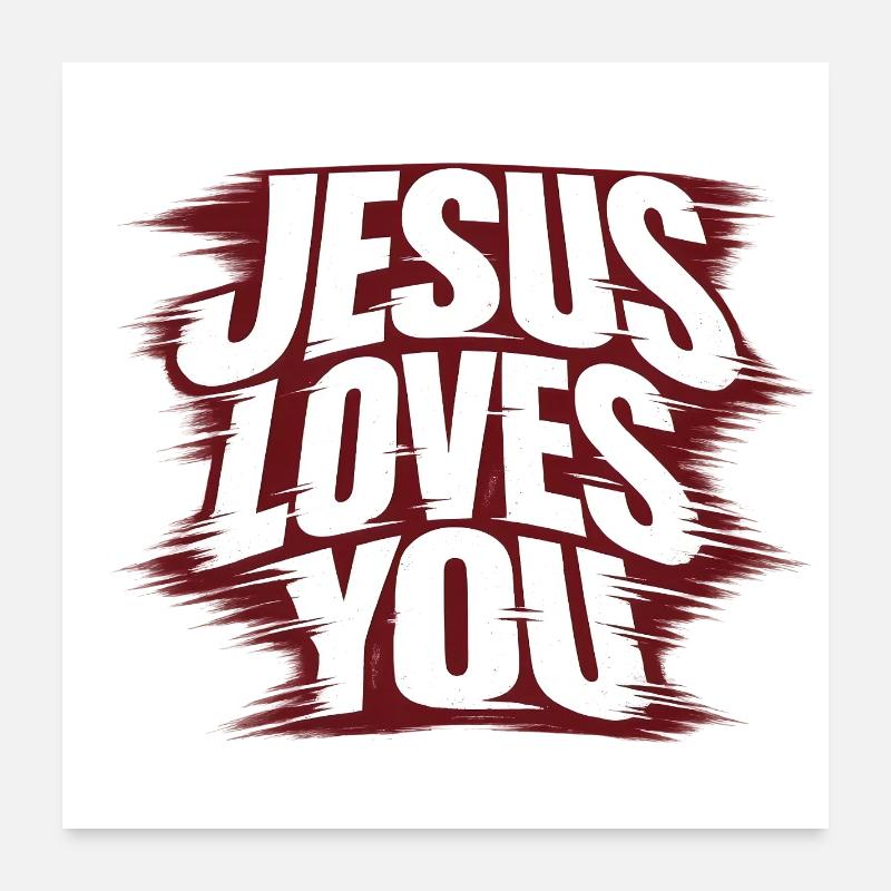 Jésus t’aime Poster 60 x 60 cm