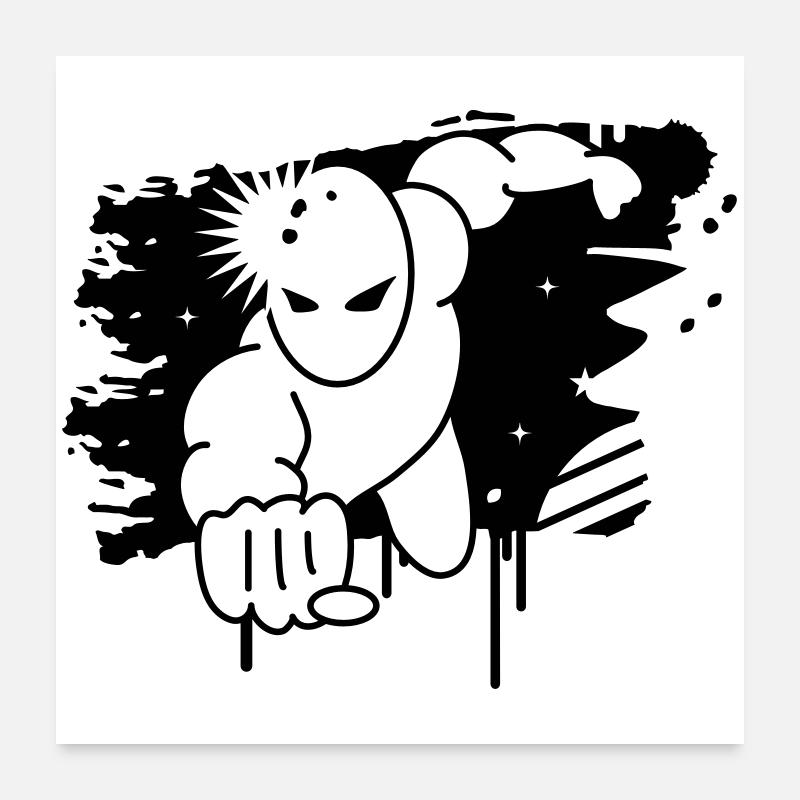 Superheld Graffiti Poster 60x60 cm
