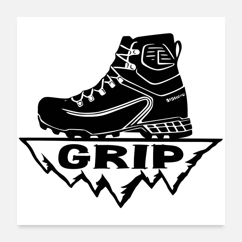 Hiking Shoe [Black] Poster 24" x 24" (60x60 cm)