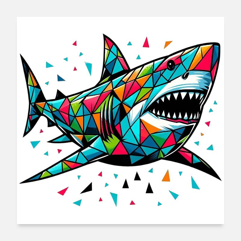 Shark Poster 24" x 24" (60x60 cm)