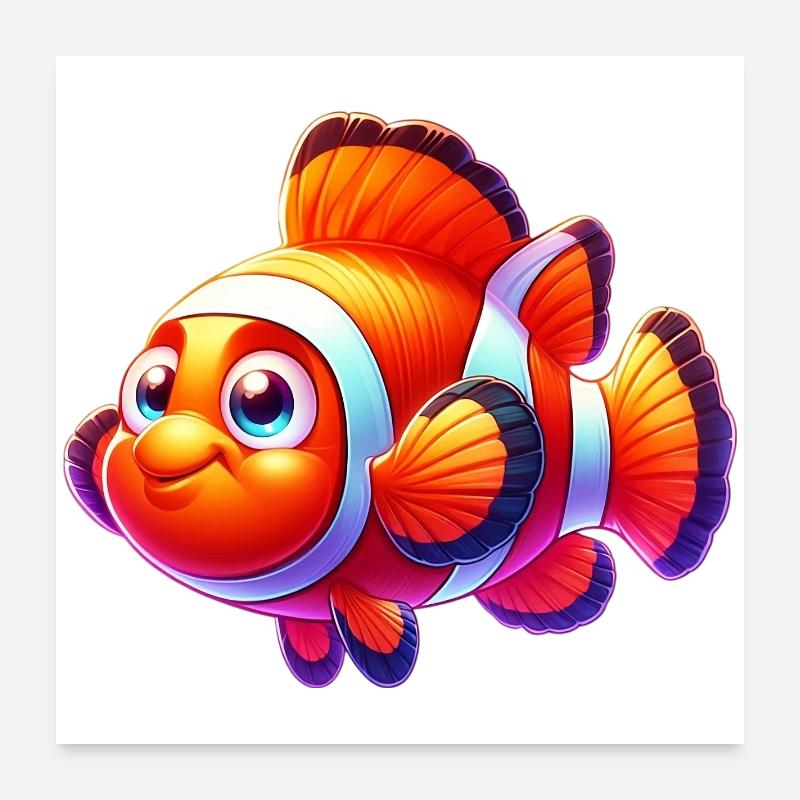 Poisson-clown Poster 60 x 60 cm