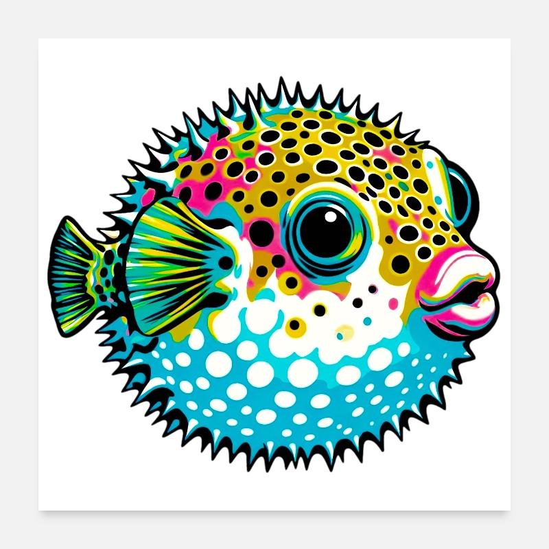 Kugelfisch Poster 60x60 cm