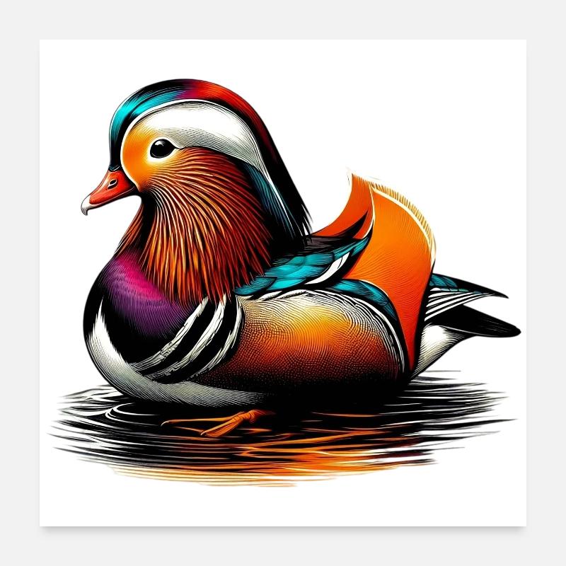 Mandarinente Poster 60x60 cm