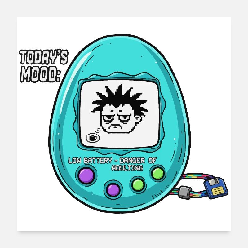 Low Battery Mood Poster 24" x 24" (60x60 cm)