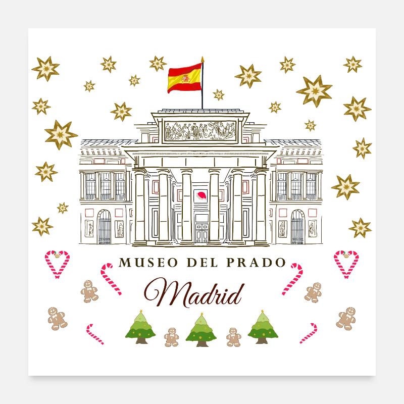 Madrid, Prado Art Museum, Christmas Drawing Poster 24" x 24" (60x60 cm)