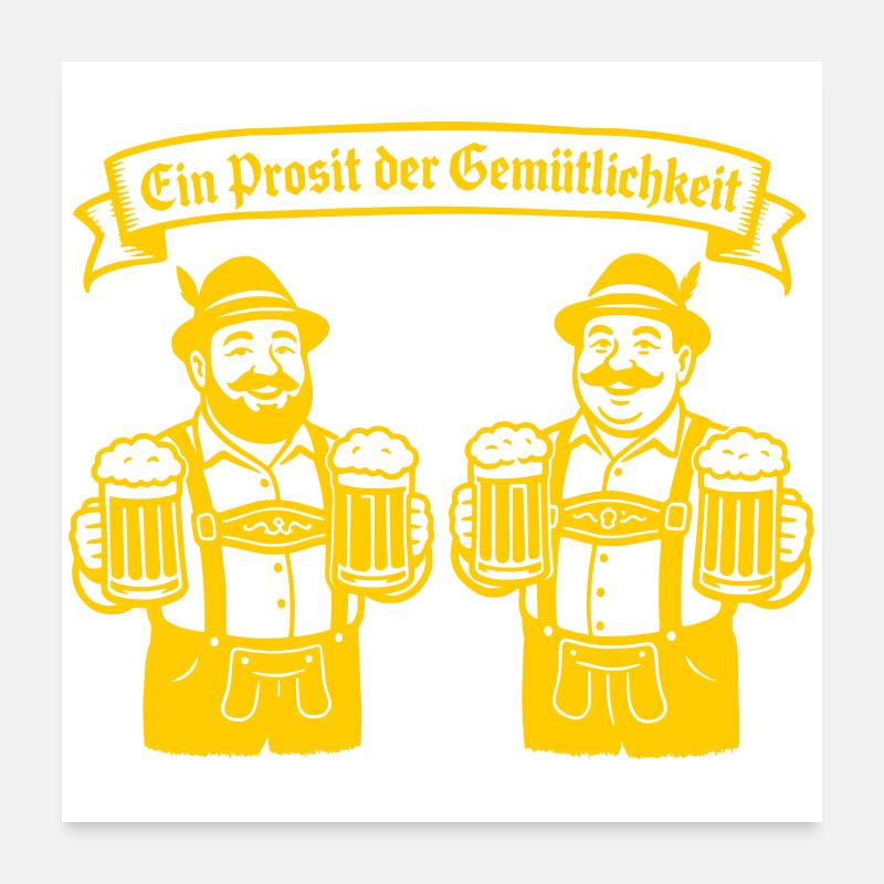Bier männer - Ein Prosit der Gemütlichkeit Poster 60 x 60 cm