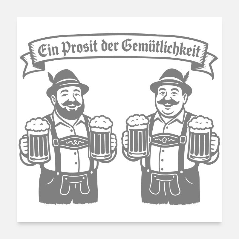 Bier männer - Ein Prosit der Gemütlichkeit Poster 60 x 60 cm
