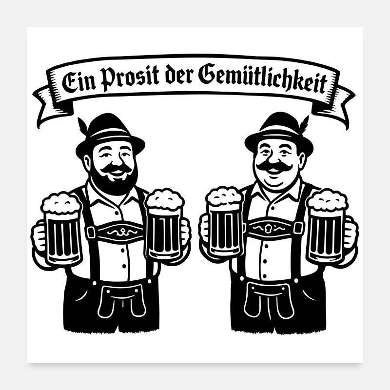 Bier männer - Ein Prosit der Gemütlichkeit Poster 60x60 cm