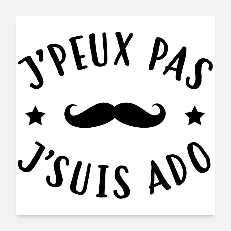 adolescent / enfant / ado / adolescente - Poster 60 x 60 cm - blanc
