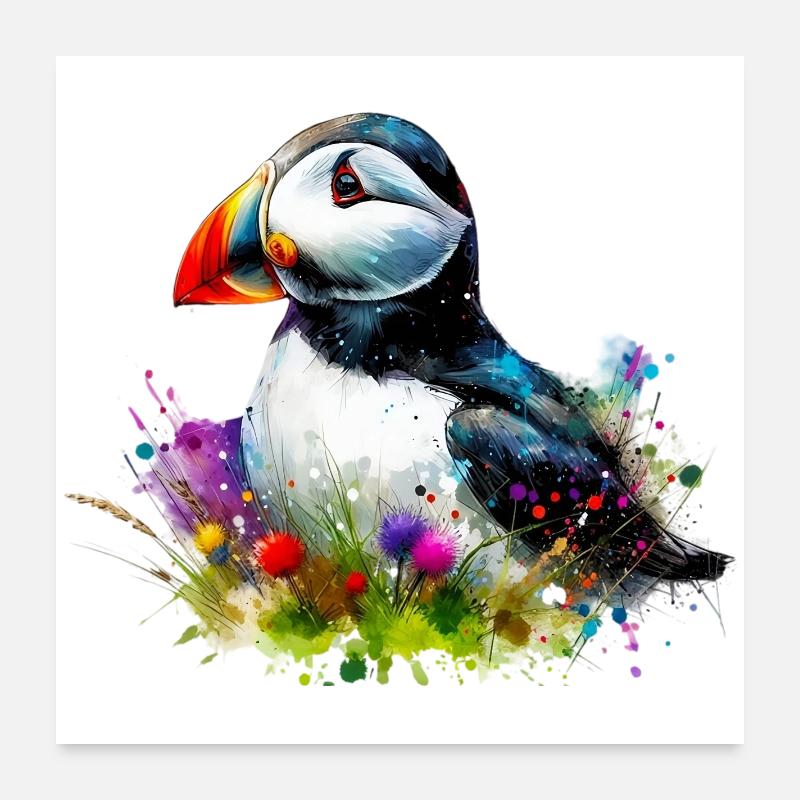 Puffin Poster 24" x 24" (60x60 cm)