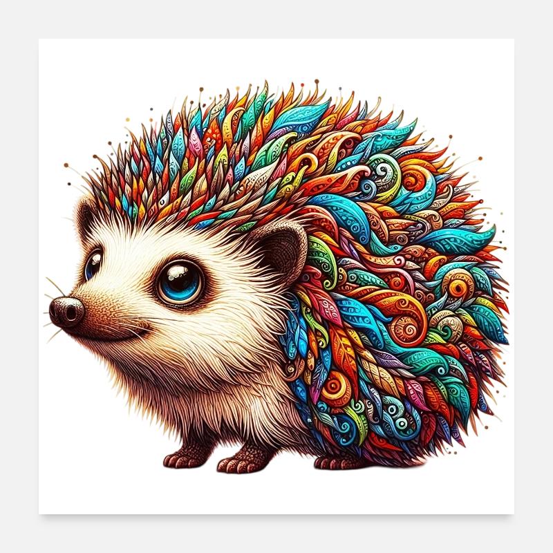 Hedgehog Poster 24" x 24" (60x60 cm)