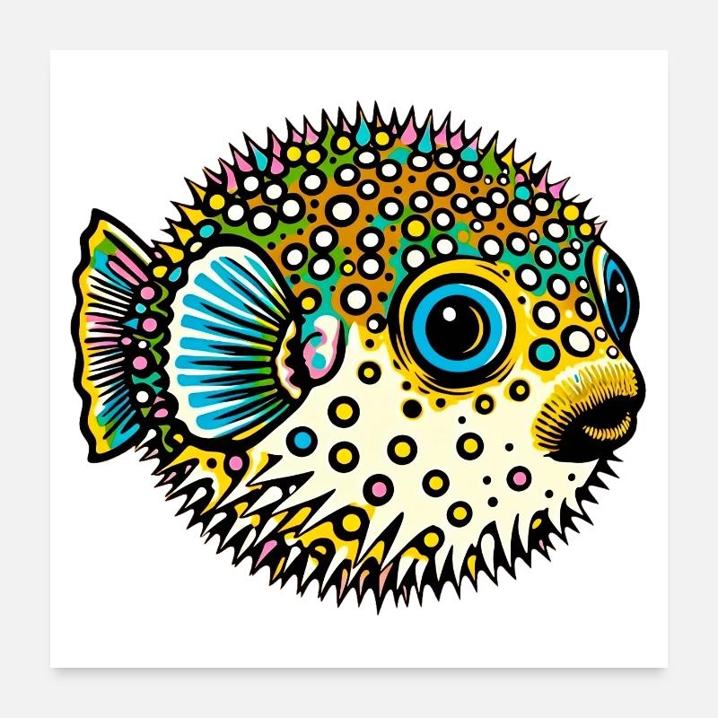 Kugelfisch Poster 60x60 cm