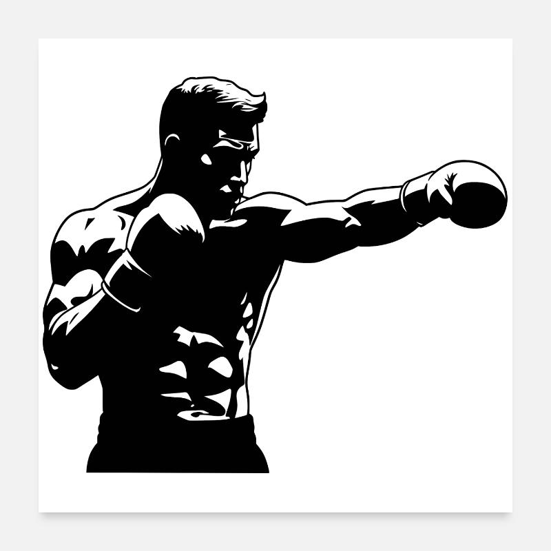 Boxer avec coup de poing Poster 60 x 60 cm