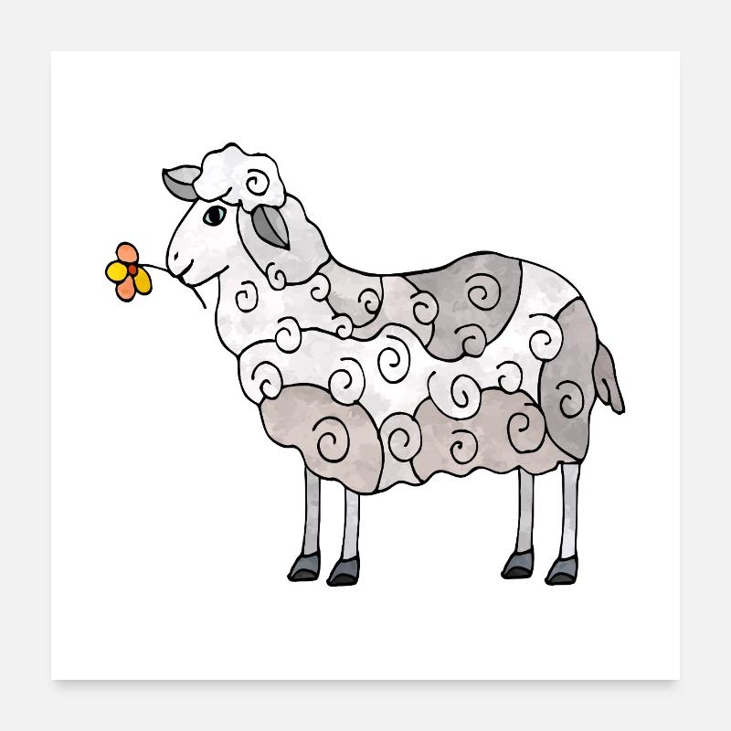 Schaf Poster 60x60 cm
