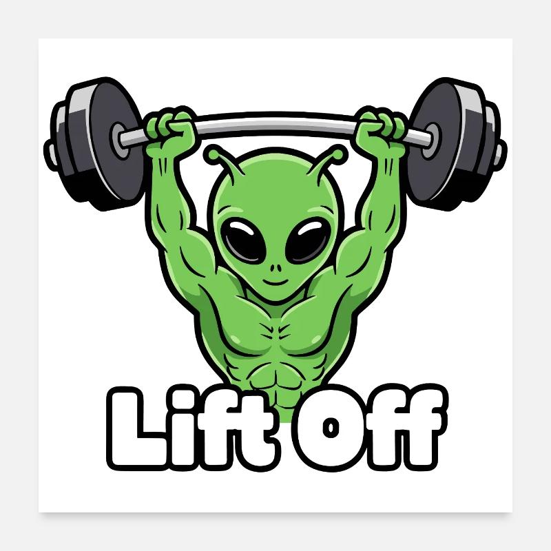 Ascenseur de puissance extraterrestre Poster 60 x 60 cm