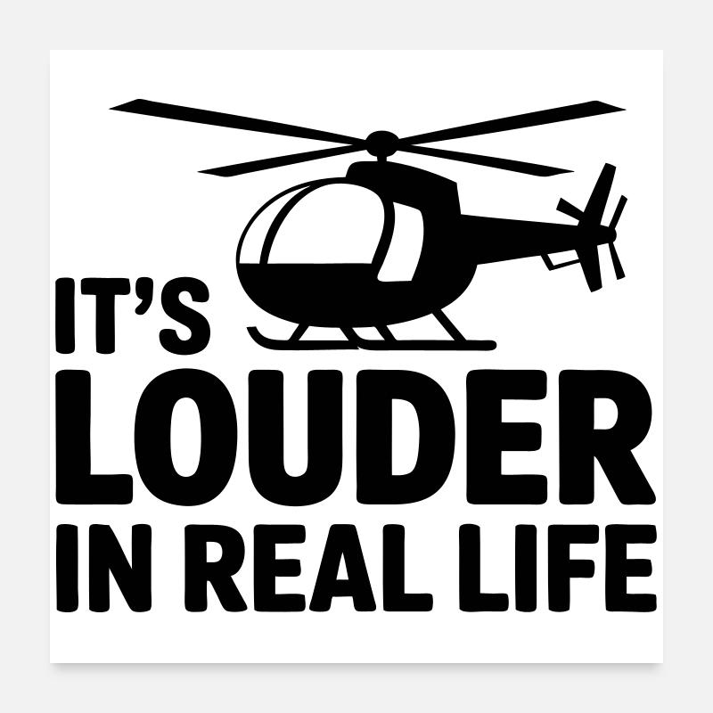 Helikopter-Pilot lustiger Spruch Poster 60x60 cm