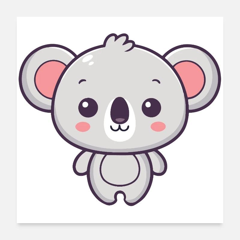 Koala Doux Pastel Dessin Poster 60 x 60 cm