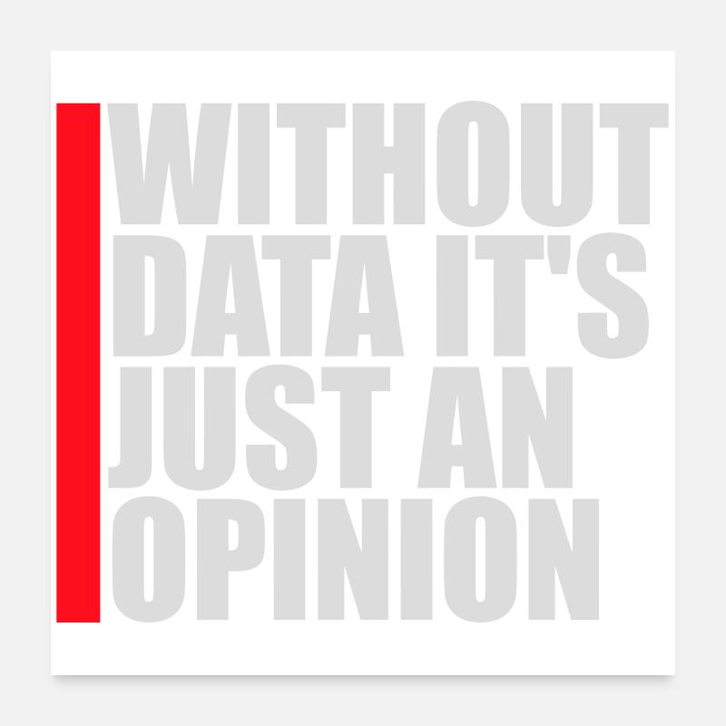 Without Data It's Just An Opinion Statistik Nerd Poster 60x60 cm