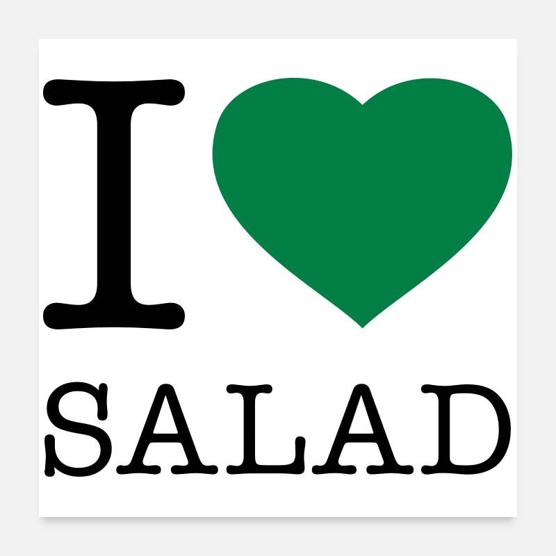 J’ADORE LA SALADE - Poster 60 x 60 cm - blanc