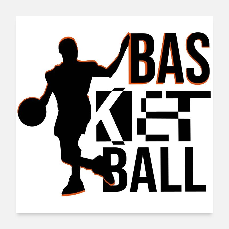 basketball - Poster 60 x 60 cm - blanc