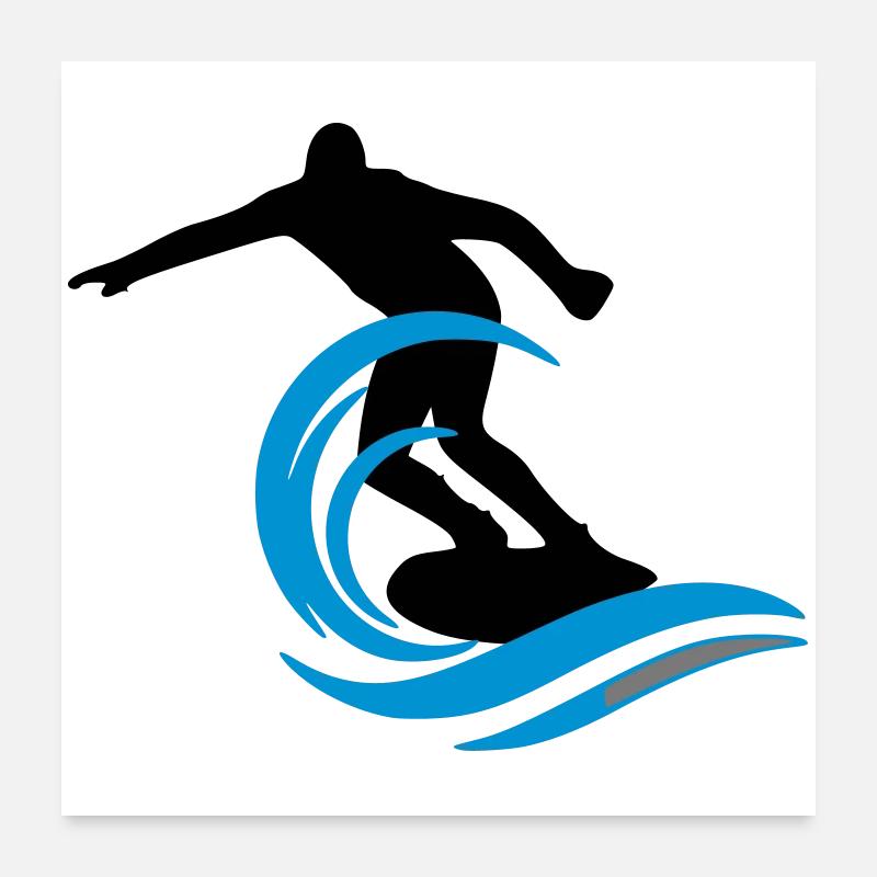Surfeur Poster 60 x 60 cm
