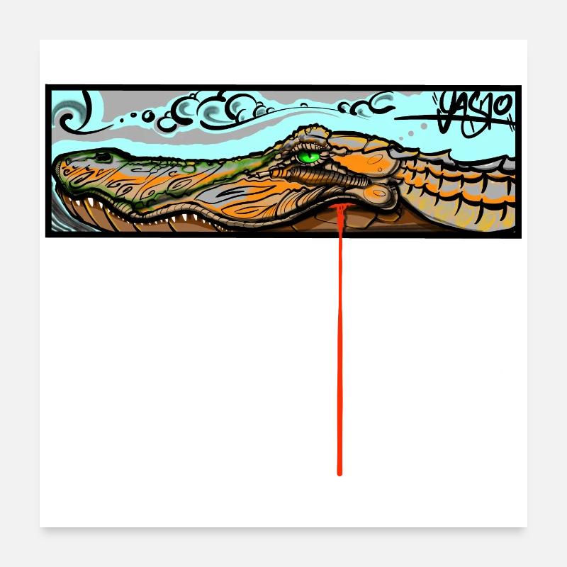 Krokodil Poster 60x60 cm