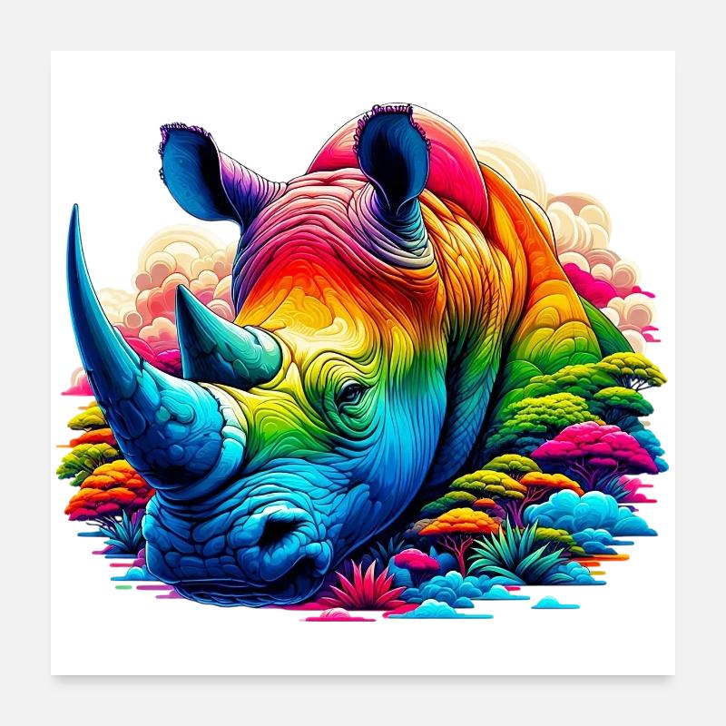 Rhinoceros Poster 24" x 24" (60x60 cm)