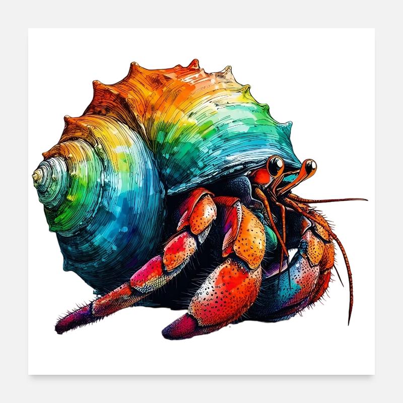 Hermit crab Poster 24" x 24" (60x60 cm)