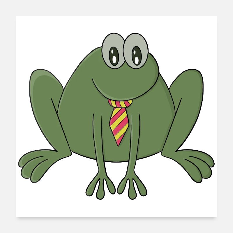 Frosch mit Krawatte Poster 60x60 cm