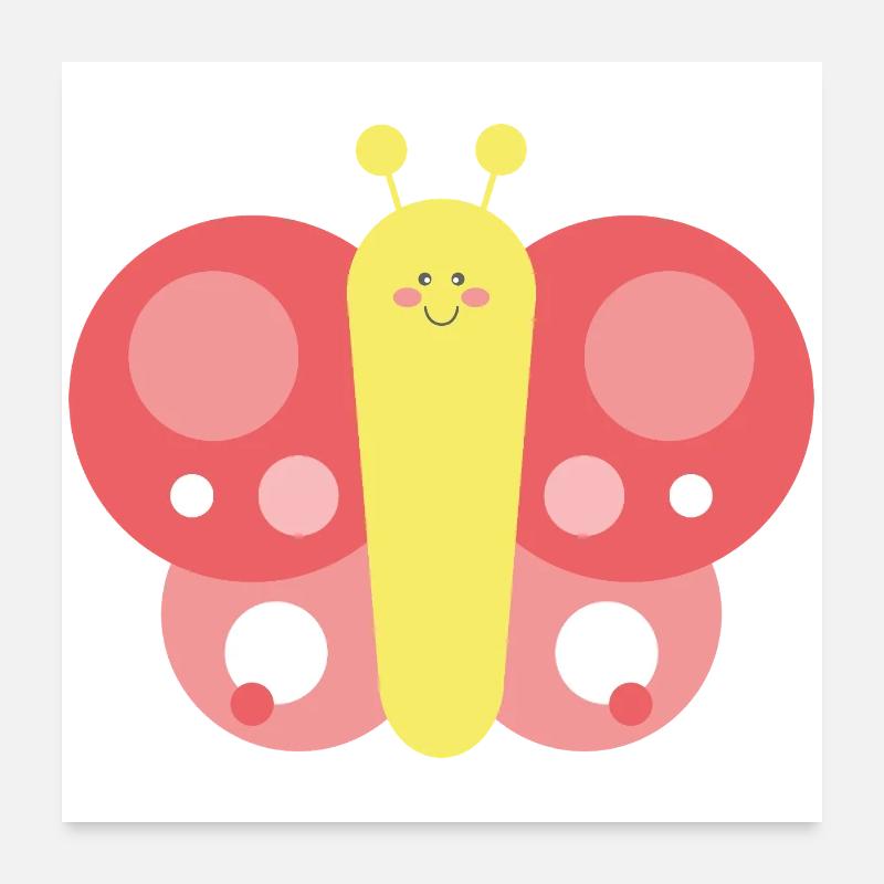 Tender and stylized butterfly Poster 24" x 24" (60x60 cm)
