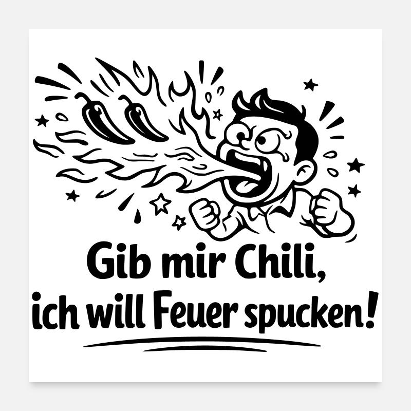 Fire Spitting Eating Chili Poster 24" x 24" (60x60 cm)