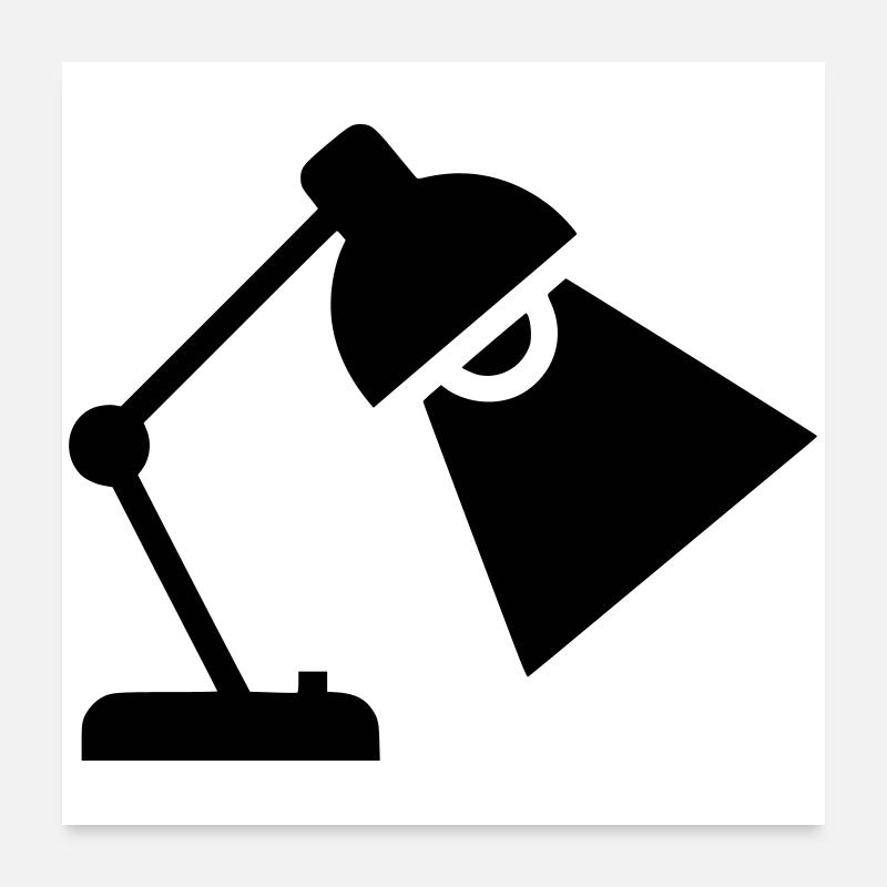 Silhouette de lampe de bureau Poster 60 x 60 cm