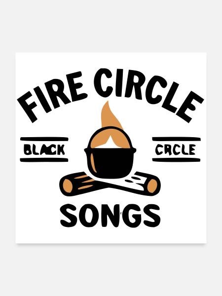 Campfire Kettle Cooking Outdoor Camping - Poster 24" x 24" (60x60 cm) - white - Front