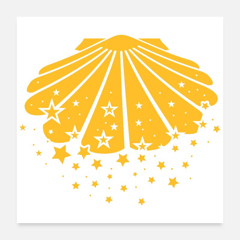 Compostela - Jakobsmuschel Poster 60x60 cm