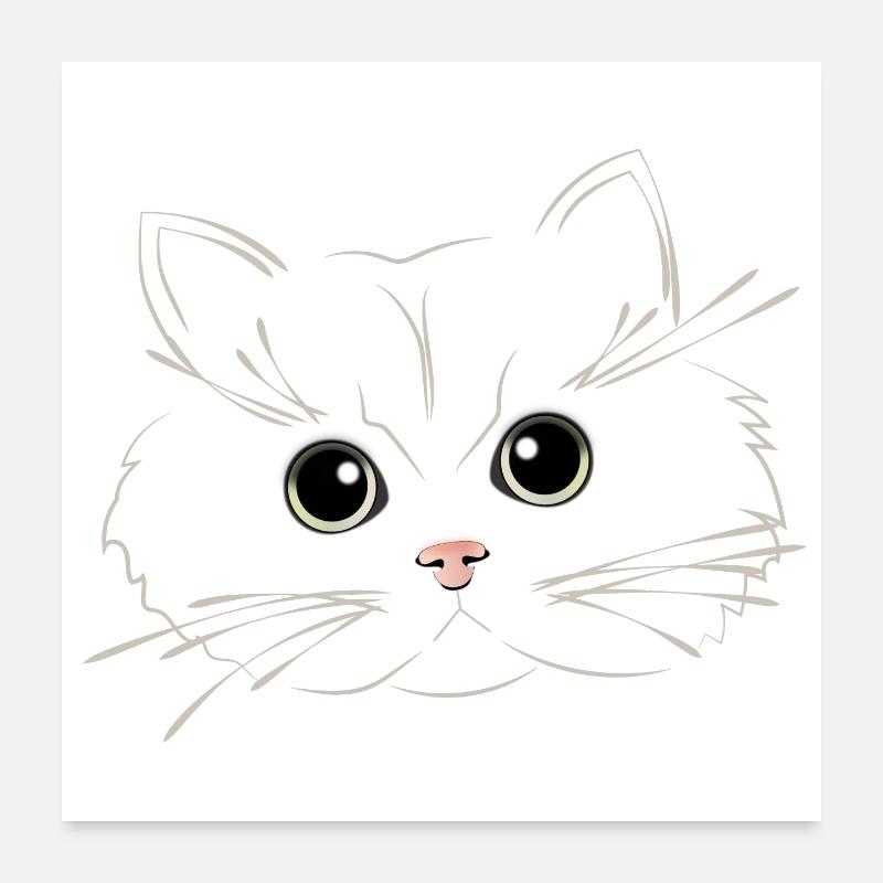 yeux de chat avec un visage moelleux Poster 60 x 60 cm