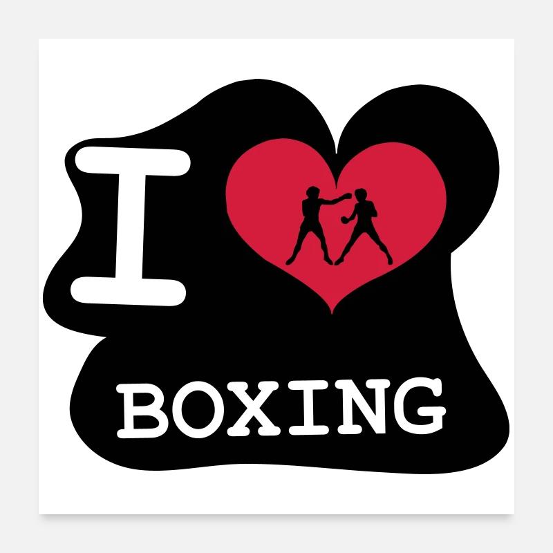 I Love Boxing Poster 24" x 24" (60x60 cm)