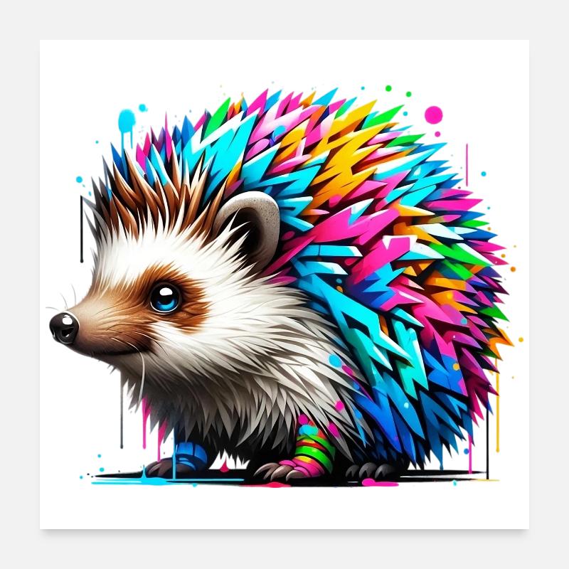 Hedgehog Poster 24" x 24" (60x60 cm)