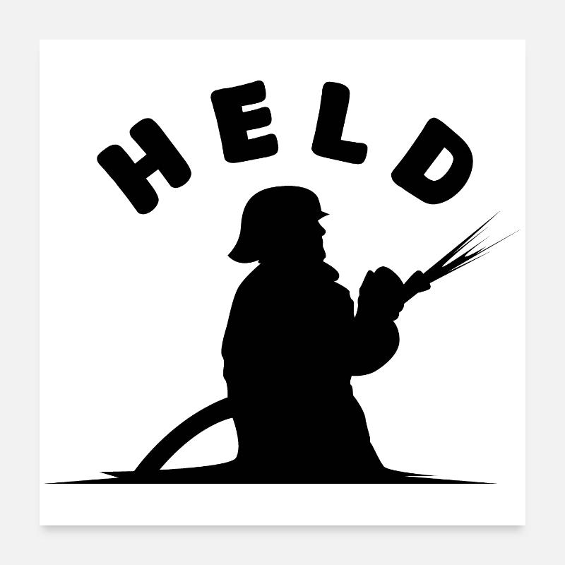 Hero Fire Brigade Firefighter Firefighter Female Icon Poster 24" x 24" (60x60 cm)