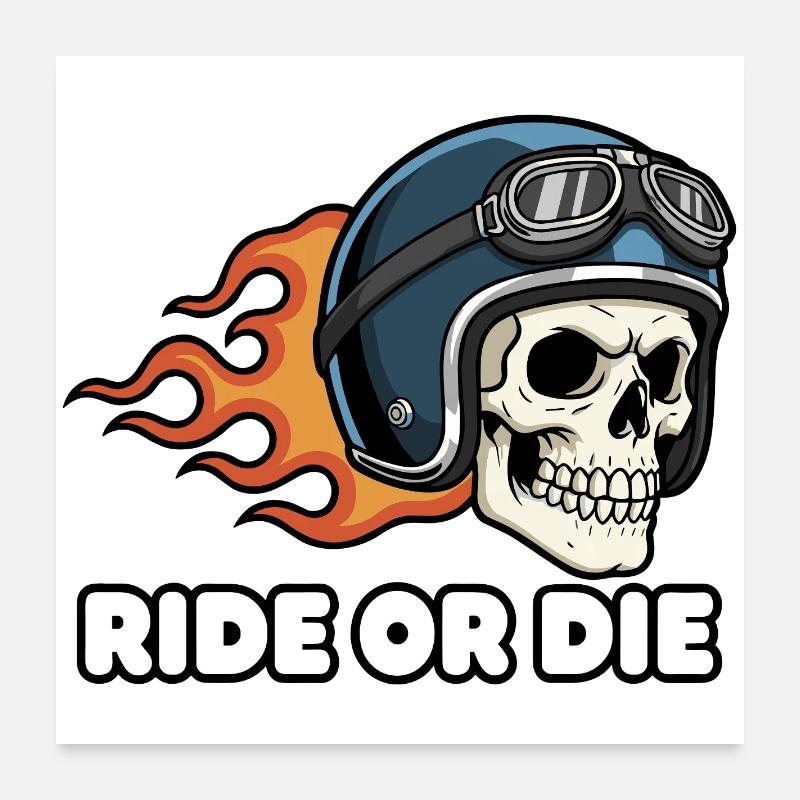 Ride ou le casque Skull Poster 60 x 60 cm