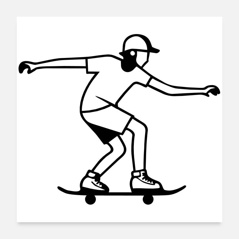 Skateur Poster 60 x 60 cm