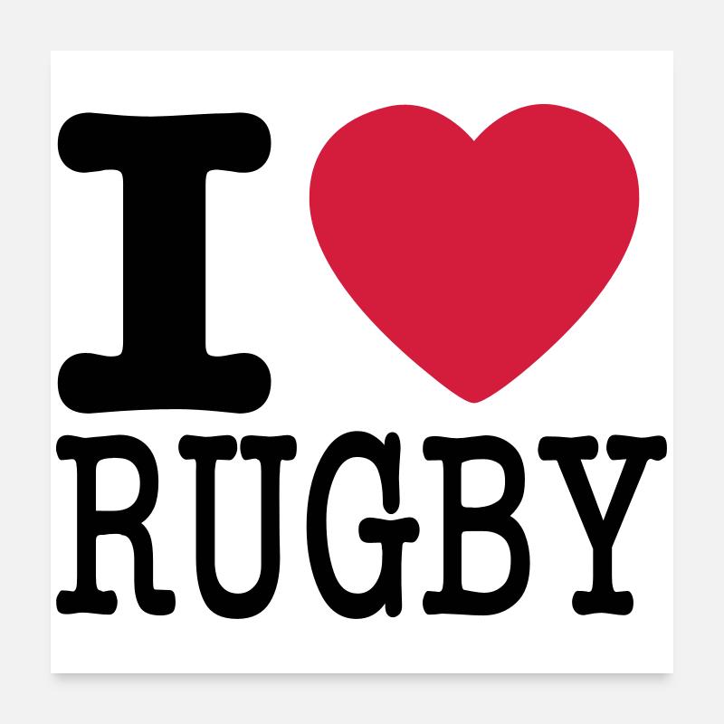 i love rugby Poster 24" x 24" (60x60 cm)