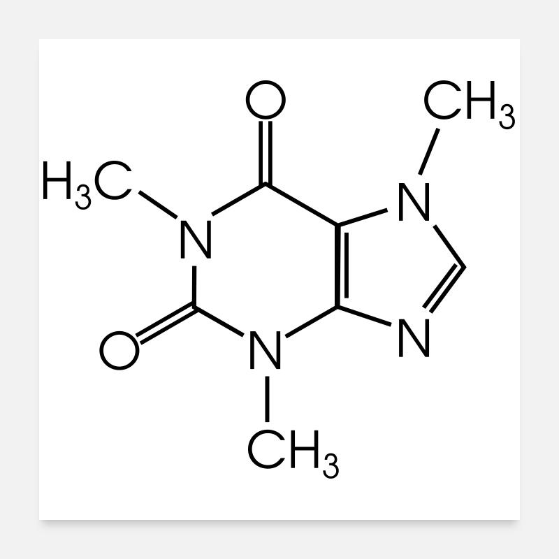 Caféine - Poster 60 x 60 cm - blanc