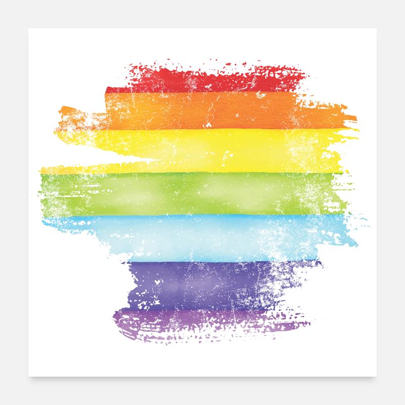 Pride Brush Rainbow Poster 24" x 24" (60x60 cm)