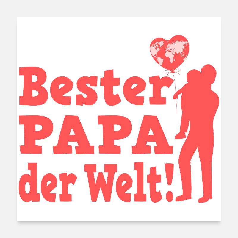 Beste Pap der Wet rosa Poster 60x60 cm